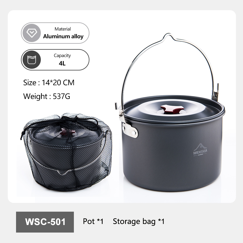 Outdoor Camping Cooking Equipment - Widesea Hard Anodized Aluminum Camping Pot