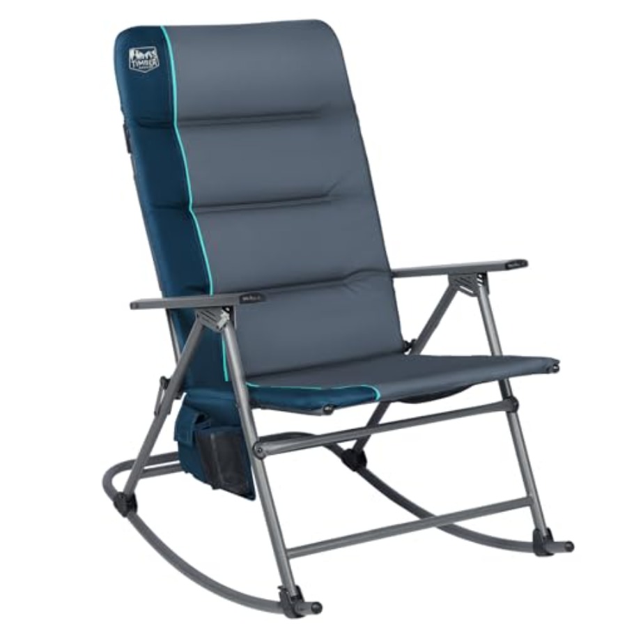 Outdoor Camping Rocker - Oversized Folding Rocking Camping Chair, Padded