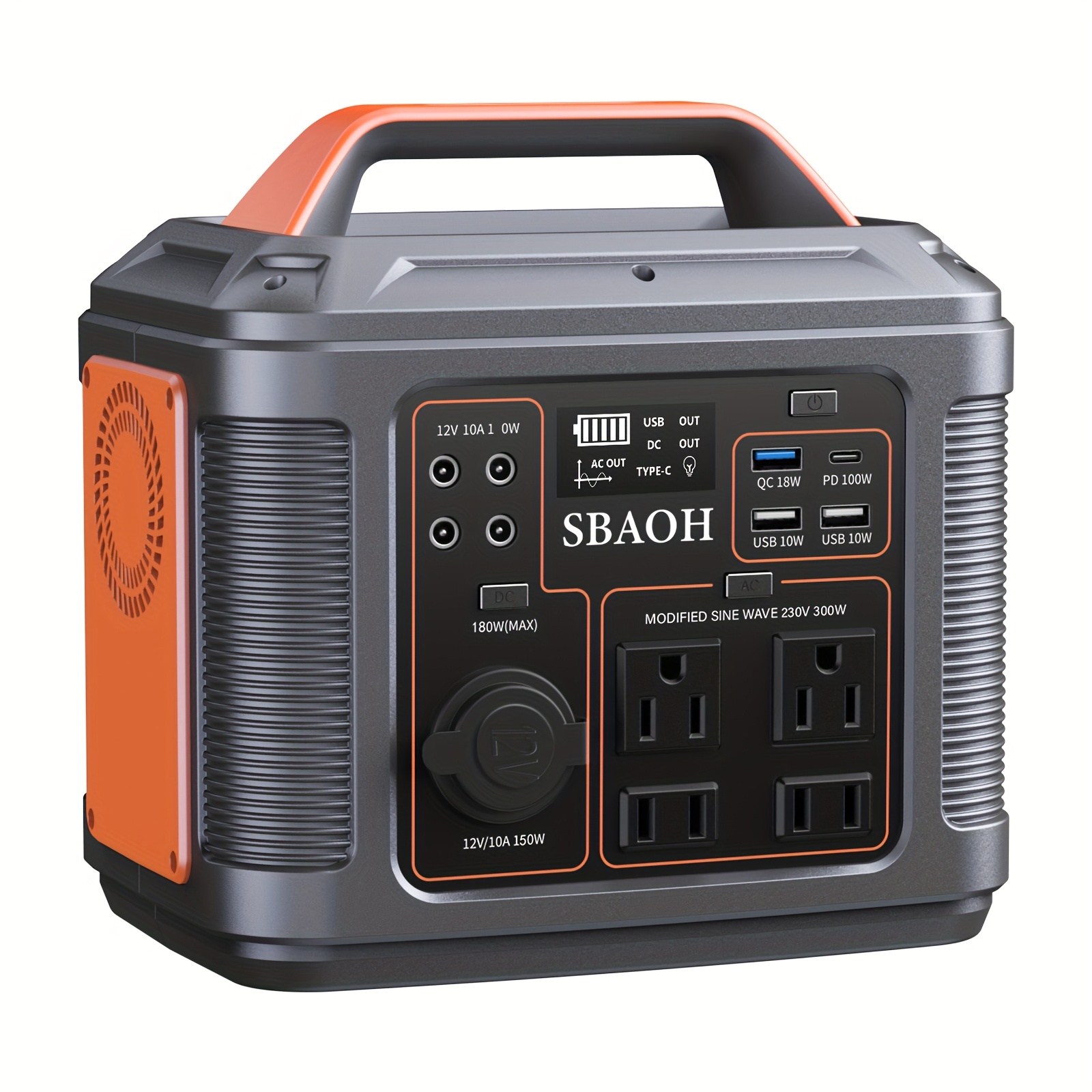 Outdoor Camping Outlet - SBAOH Portable Power Station, 300W 296Wh/