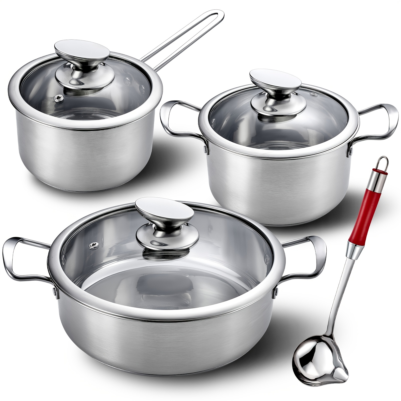 Outdoor Gas Stove - 7pcs Stainless Steel Cookware Set |