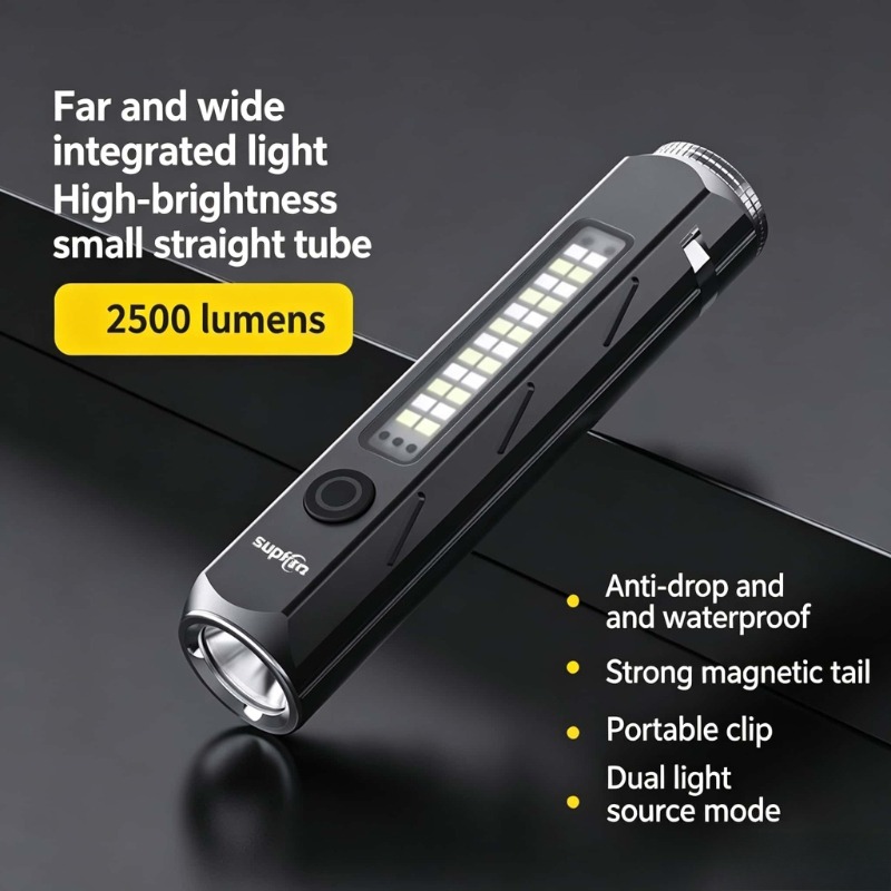 Outdoor Camping Hiking - LED Strong Light Flashlight Type-C Charging