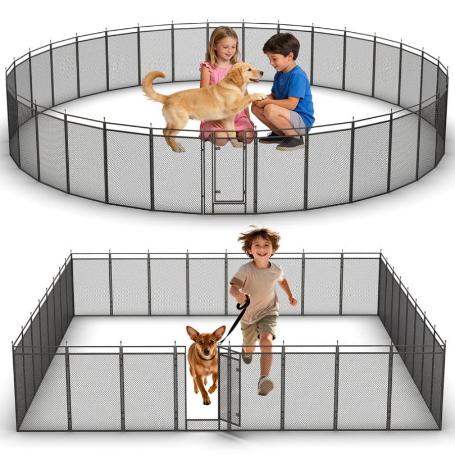 Outdoor Camping Dog Kennel - Dog Playpen with Safety Mesh, 32