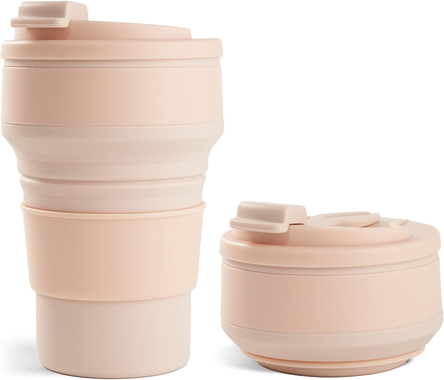 Outdoor Camping Activities - Collapsible Silicone Travel Cup with Lid