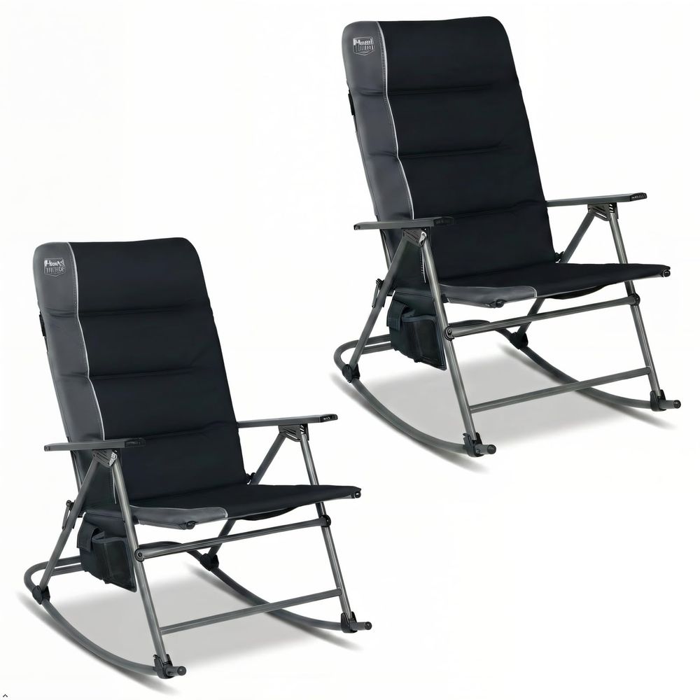 Outdoor Camping Rocker - Oversized Folding Rocking Camping Chair, Padded