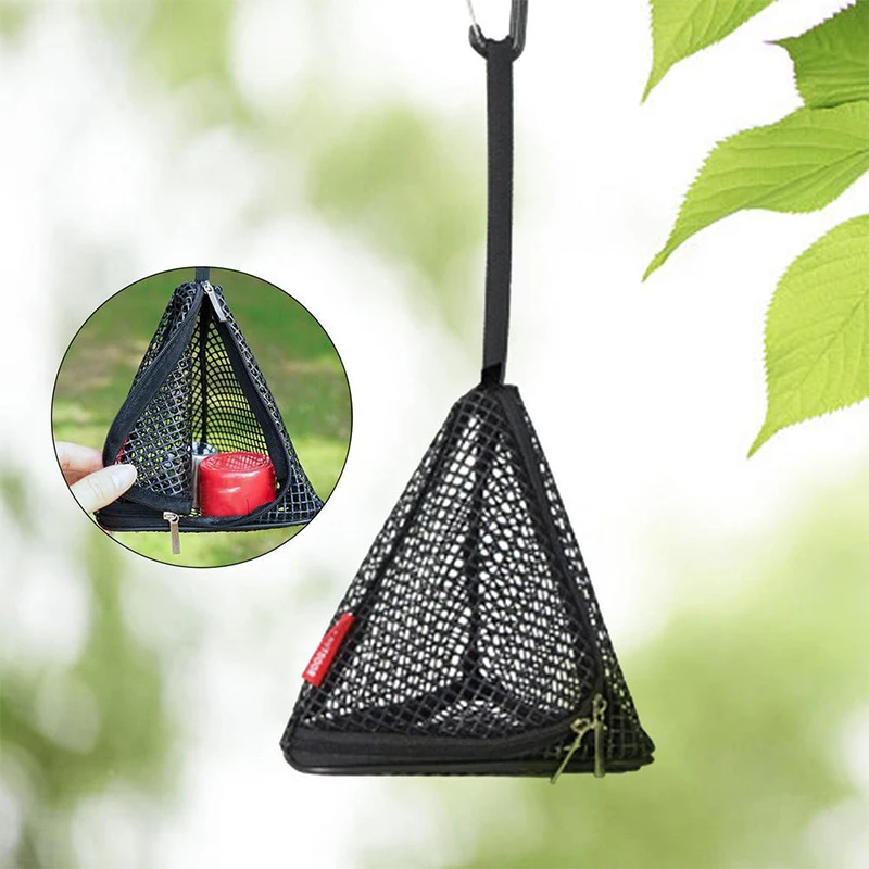 Outdoor Camping Activities - Camping Hanging Triangle Mesh Bag Foldable