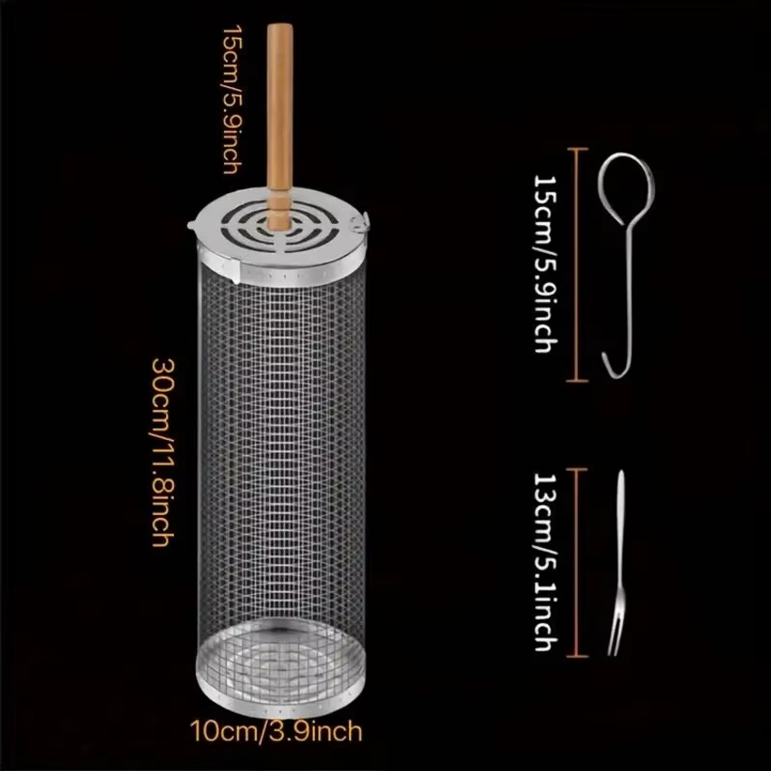 Round Barbecue Grill Basket Se - Outdoor Camping Outfit 리뷰 및 가격