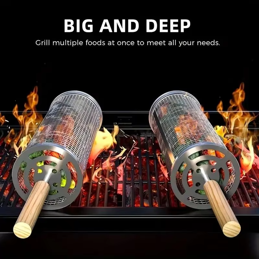 Round Barbecue Grill Basket Se - Outdoor Camping Outfit 리뷰 및 가격