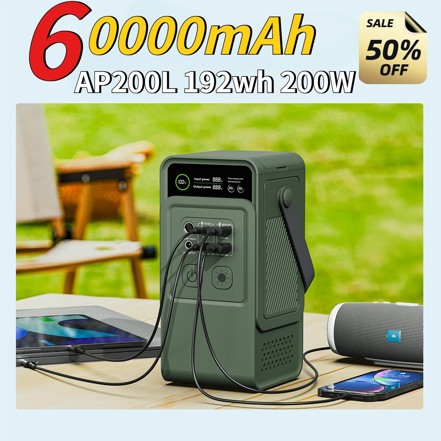 60000mAh 200W 192Wh Camping Po - Outdoor Camping Outfit 리뷰 및 가격