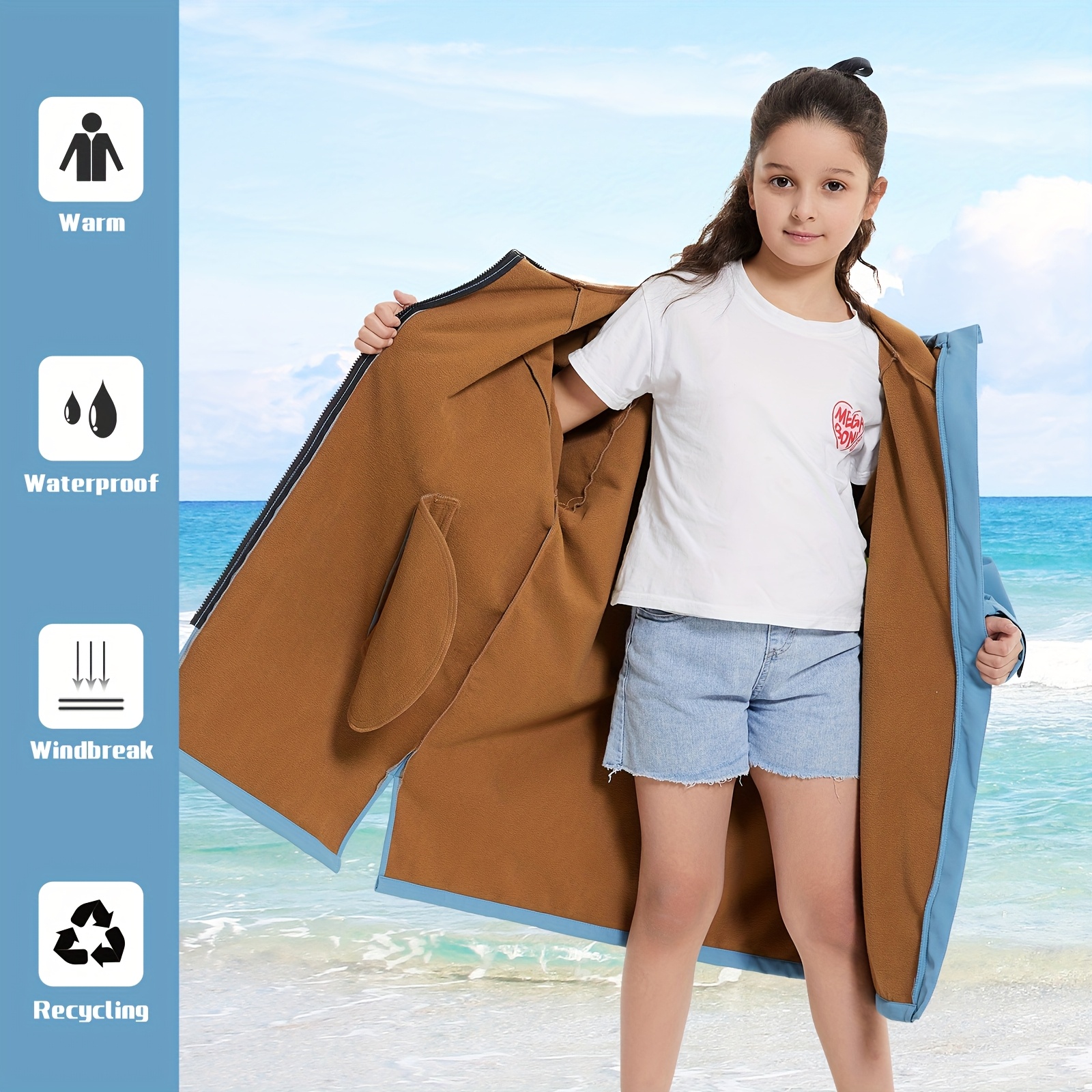 1pc Long-Sleeve Changing Robe  - Outdoor Camping Activities 리뷰 및 가격
