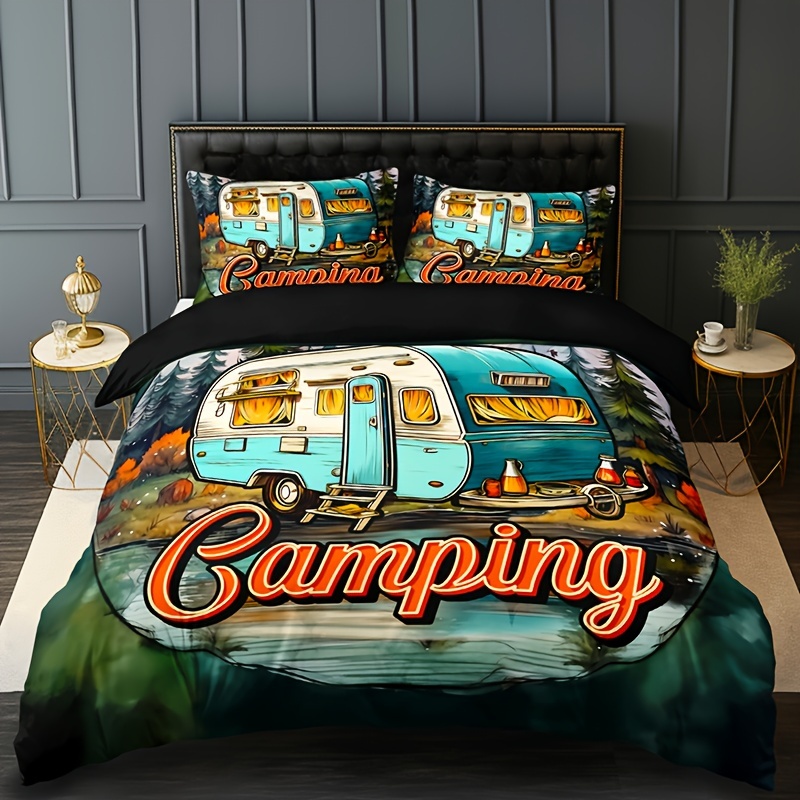 Camping Car Letter Print Beddi - Outdoor Camping Outfit 리뷰 및 가격