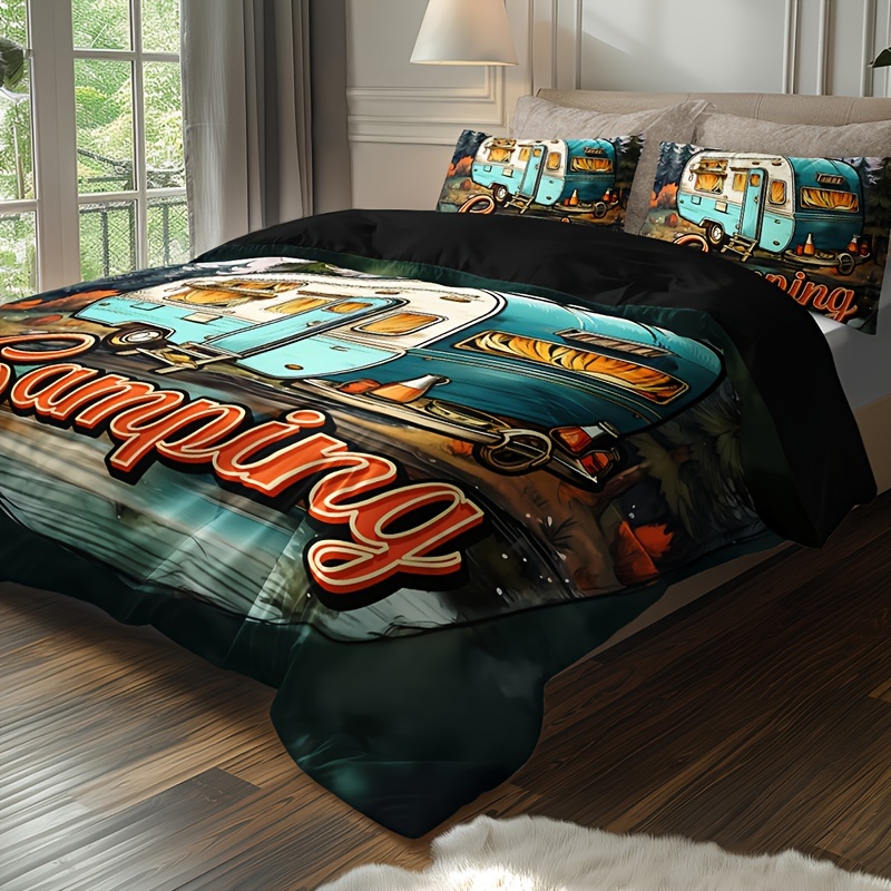 Camping Car Letter Print Beddi - Outdoor Camping Outfit 리뷰 및 가격