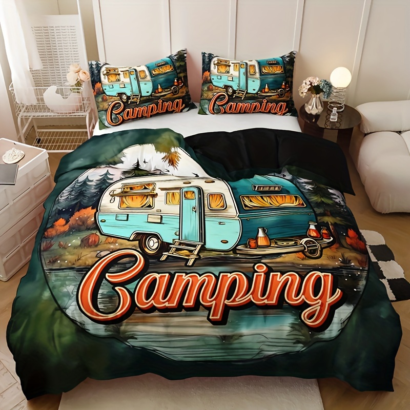Camping Car Letter Print Beddi - Outdoor Camping Outfit 리뷰 및 가격