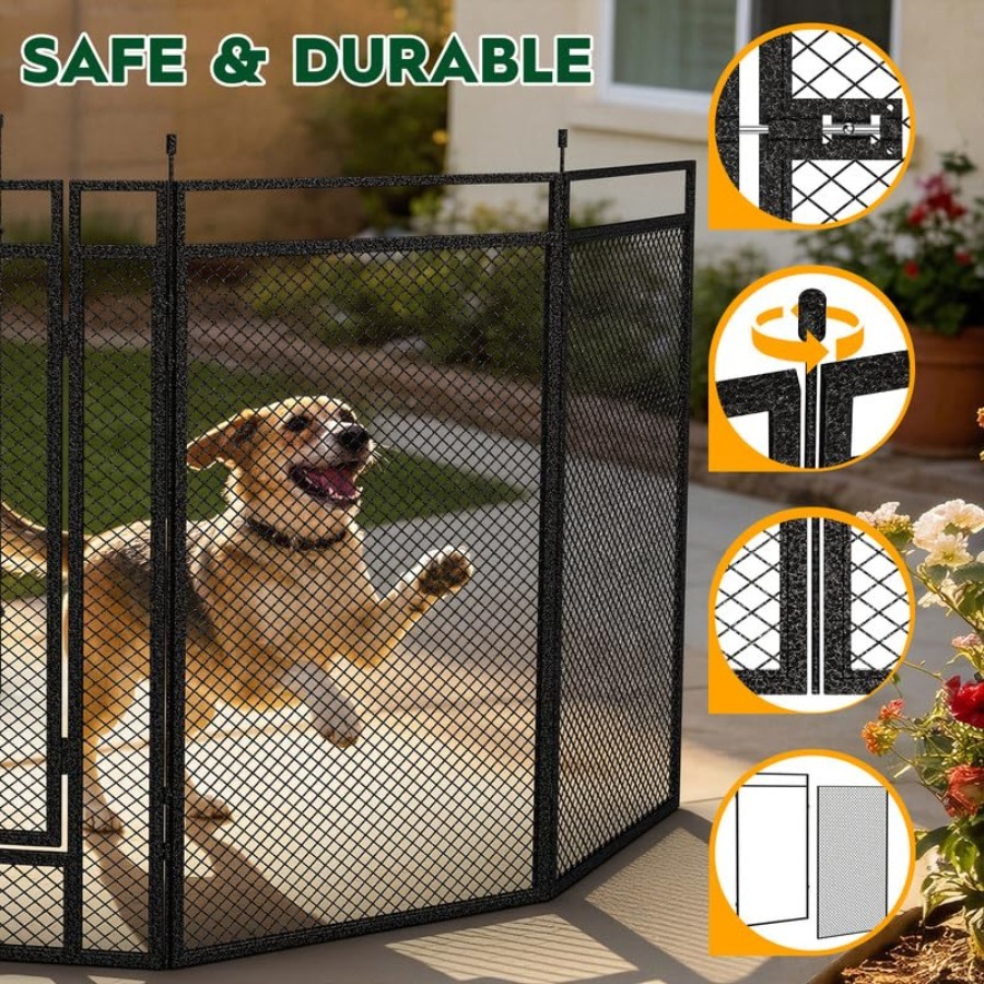 Dog Playpen with Safety Mesh,  - Outdoor Camping Dog Kennel 리뷰 및 가격