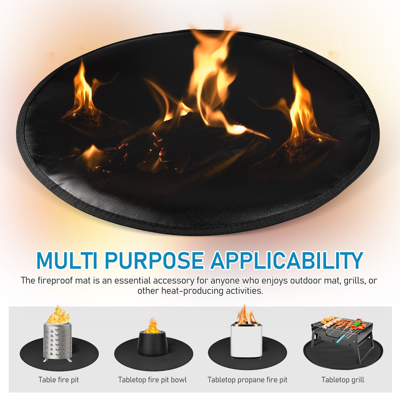 Fire Pit Mat Silicone Fireproo - Outdoor Gas Stove 리뷰 및 가격