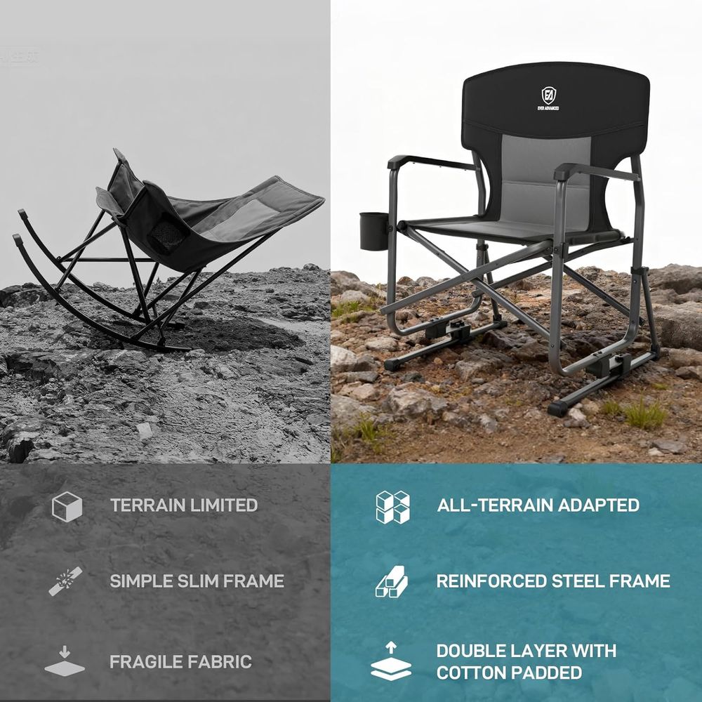 Rugged Black Camping Rocker Ch - Outdoor Camping Rocker 리뷰 및 가격